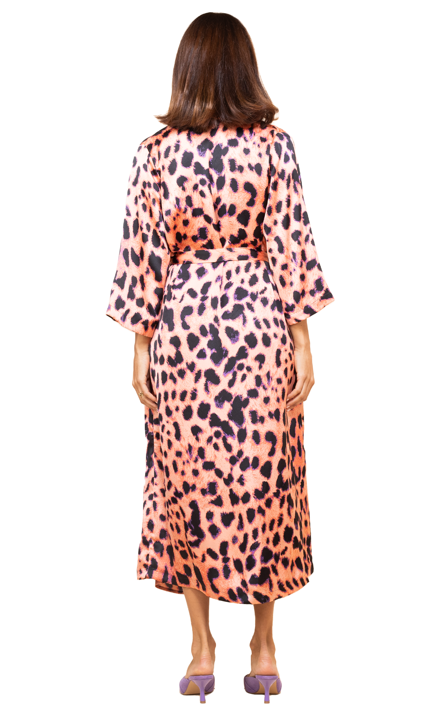 Sleep dress and robe set in nude leopard by Dancing Leopard