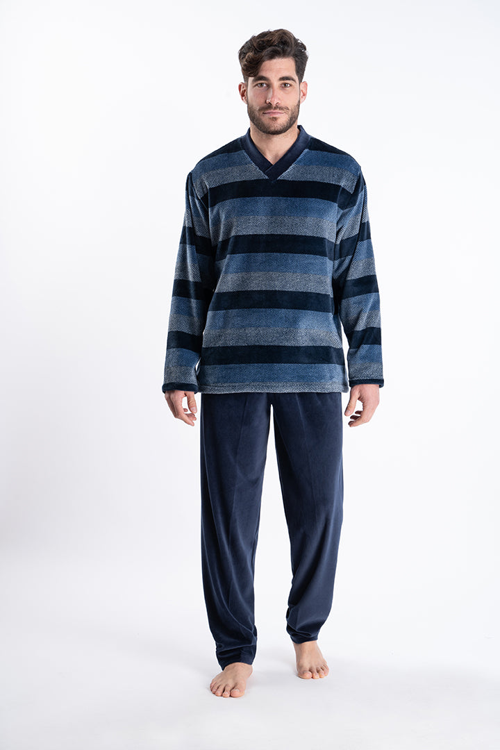 Men's velvet suit with Relax stripes