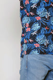 Men's polo shirt in a tropical pattern by MZ72