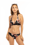 Triangle push-up bikini in black floral by Sun Project