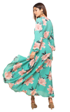 JAGGER sage maxi dress with nude tulips by Dancing Leopard