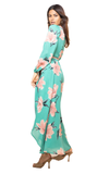 JAGGER sage maxi dress with nude tulips by Dancing Leopard