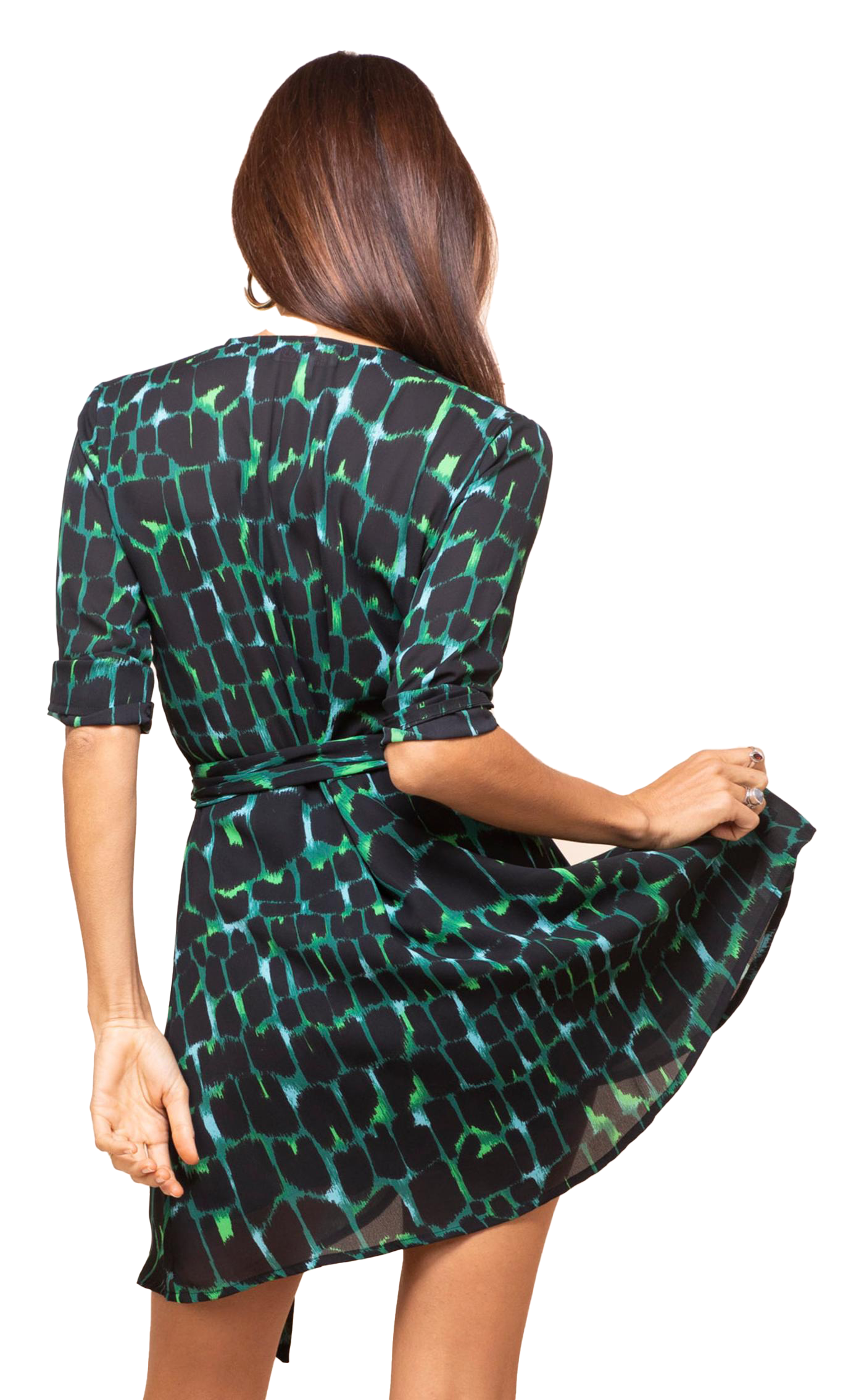 Φόρεμα μίνι κρουαζέ Teagean με μοτίβο αλλιγάτορα
